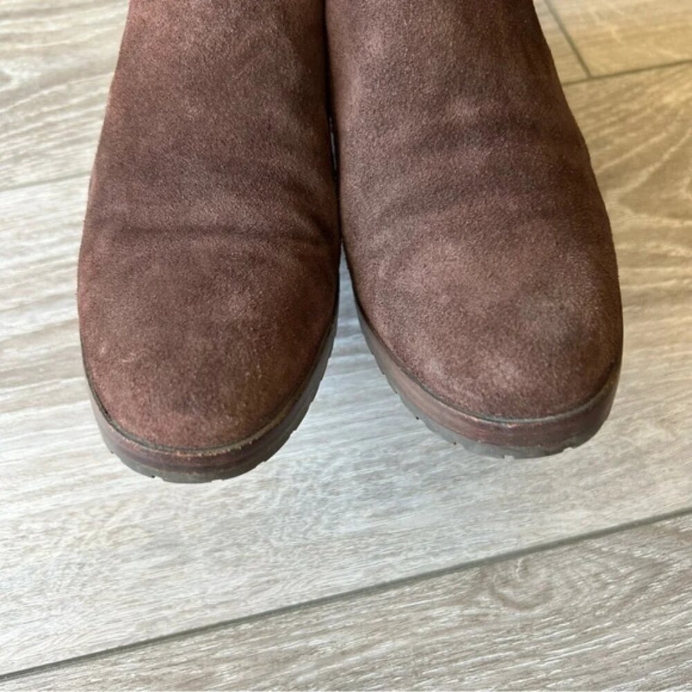 Ralph Lauren Brown Suede Leather Wedge Ankle Boots - Picture 5 of 13